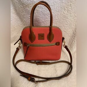 Dooney & Bourke Domed Pebble Grain Satchel w/crossbody strap.